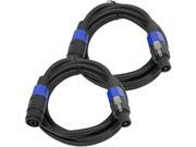 Seismic Audio SPXC 10 2Pack Pair of 10 Foot Professional Speakon Extension Cables Speakon Male to Speakon Female 12AWG 2 Conductor Speakon Extension Cab
