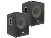 Seismic Audio Pair of 18 inch Powered PA Subwoofer Cabinet PA DJ 1200 Watts RMS