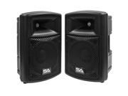 Seismic Audio Pair of Powered 10 Inch PA DJ Molded Active Speaker Cabinets