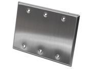 Seismic Audio SA PLATE13 Stainless Steel Blank 3 Gang Wall Plate For Cable Installation