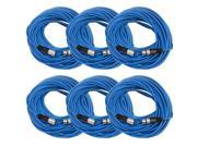 Seismic Audio 6 Pack of Blue 100 XLR male to XLR female Microphone Cables