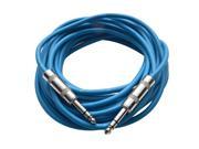 Seismic Audio SATRX 25Blue 25 Foot Blue 1 4 TRS Patch Cable Balanced Cord Effects EQ Mixer