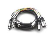 Seismic Audio 4 Channel XLR Snake Cable 15 Foot Pro Audio Colored Snake Cable