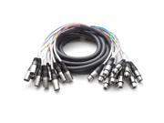 Seismic Audio 12 Channel XLR Snake Cable 15 Foot Pro Audio Colored Snake Cable