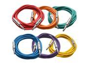 Seismic Audio Colored 1 4 Pro Audio Patch Cables 10 Foot 6 Pack