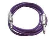 Seismic Audio Purple 6 foot TRS to TRS Patch Cable Snake Microphone Cord