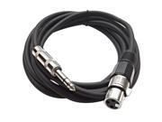 Seismic Audio Black 10 foot XLR Female to TRS Male Patch Cable Snake Microphone Cord