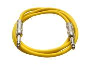 Seismic Audio SATRX 6 Yellow 6 Foot TRS Patch Cable