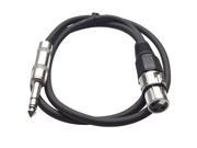 Seismic Audio Black 3 foot XLR Female to TRS Male Patch Cable Snake Microphone Cord