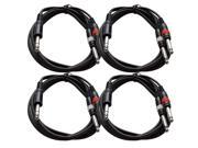 Seismic Audio 4 Pack Insert Cable TRS 1 4 to 2 TS 1 4 6 Foot Patch Adapter