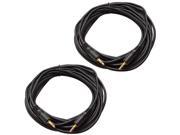 Seismic Audio SA iEFRM25 2Pack Pair of 25 Headphone Extender Cable 1 4 TRS Male to 1 8 3.5mm Female
