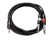 Seismic Audio SAiTSY6 1 8 Stereo 3.5 mm to Dual 1 4 TS Splitter Cable 6 Feet