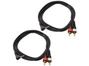 Seismic Audio SAiRTSY6 2Pack Right Angle 1 8 3.5mm to Dual Male RCA Patch Cables for iPhone iPod iPad Android Laptop MP3