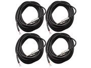 Seismic Audio QRW35 Four Pack 35 Raw Wire to 1 4 PA DJ SPEAKER CABLE