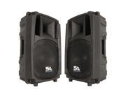 Seismic Audio L_Wave 10 Pair Pair of Powered 2 Way 10 PA DJ Molded Speaker Cabinets Active 200 Watt Loudspeaker Cabinets
