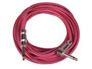 Seismic Audio SAGCRPK 20 Pink 20 Foot Woven Cloth Guitar Cable or Instrument Cable 20 Pink Tweed Cloth Guitar Cable