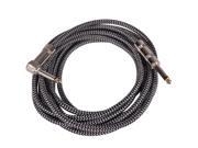 Seismic Audio SAGCRSR 12 Silver 12 Foot Woven Cloth Guitar Cable or Instrument Cable 12 Silver Tweed Cloth Guitar Cable