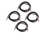 Seismic Audio Q12TW5 4Pack 4 Pack of 5 Foot 1 4 to 1 4 Speaker Cables 12 Gauge 2 Conductor 5 1 4 Inch Speaker Cables