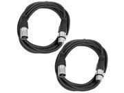 SEISMIC AUDIO SAXLX 10 2 Pack of 10 XLR Male to XLR Female Patch Cables Balanced 10 Foot Patch Cord Black and Black