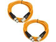 SEISMIC AUDIO SAXLX 6 2 Pack of 6 XLR Male to XLR Female Patch Cables Balanced 6 Foot Patch Cord Orange and Orange