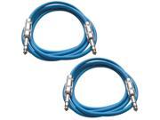SEISMIC AUDIO SATRX 6 2 Pack of 6 1 4 TRS Male to 1 4 TRS Male Patch Cables Balanced 6 Foot Patch Cord Blue and Blue