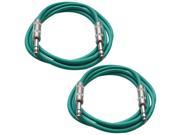 SEISMIC AUDIO SATRX 6 2 Pack of 6 1 4 TRS Male to 1 4 TRS Male Patch Cables Balanced 6 Foot Patch Cord Green and Green