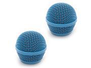 Seismic Audio SA M30Grille Blue 2Pack 2 Pack of Replacement Blue Steel Mesh Microphone Grill Heads Compatible with SA M30 Shure SM58 Shure SV100 and Sim