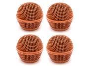 Seismic Audio SA M30Grille Orange 4Pack 4 Pack of Replacement Orange Steel Mesh Microphone Grill Heads Compatible with SA M30 Shure SM58 Shure SV100 and