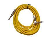 Seismic Audio SAGC20R Yellow Yellow 20 Foot Right Angle to Straight Guitar Cable 20 Yellow Guitar or Instrument Cable