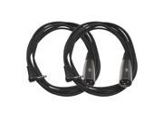 Seismic Audio SA iSTXMOX6 2Pack Pair of 6 Foot Right Angle Stereo 1 8 Inch TRS to XLR Male Patch Cables DJ Patch Cords