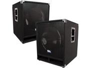Seismic Audio Baby Tremor_Empty Pair Pair of Empty 15 Subwoofer Cabinets PA DJ Band Live Sound Loudspeakers