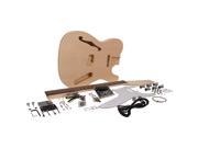 Seismic Audio SADIYG 06 Premium DIY Tele Style Semi Hollow Electric Guitar Kit with F Hole Unfinished Luthier Project Guitar Kit