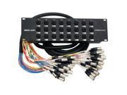 Seismic Audio SARMSS 24x515 Rack Mount 24 Channel XLR TRS Combo Splitter Snake Cable with 5 foot and 15 foot XLR trunks