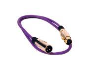 Seismic Audio SAPGX 3Purple Premium 3 Foot XLR Patch Cable Purple 3 Foot Microphone Cable Mic Cord