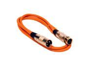 Seismic Audio SAPGX 6Orange Premium 6 Foot XLR Patch Cable Orange 6 Foot Microphone Cable Mic Cord