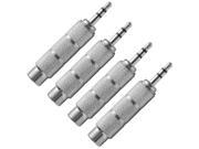 Seismic Audio SAPT123 4Pack Pack of 4 1 4 Female to 1 8 Male Adapter Silver Converter for iPod iPhone Android MP3 Laptop etc