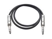 Seismic Audio Black 3 foot TRS to TRS Patch Cable Snake Microphone Cord