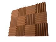 Seismic Audio SA FMDM2 Brown 12Pack 12 Pack of 2 Inch Brown Studio Acoustic Foam Sheets Noise Cancelling Foam Wedge Tiles