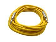 Seismic Audio SATRX 25Yellow 25 Foot Yellow 1 4 TRS Patch Cable Balanced Cord Effects EQ Mixer