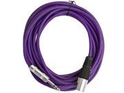 Seismic Audio SATRXL M25Purple 25 Foot Purple XLR Male to 1 4 Inch TRS Patch Cable Snake Cords Balanced