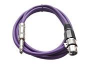 Seismic Audio Purple 6 foot XLR Female to TRS Male Patch Cable Snake Microphone Cord