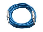 Seismic Audio Blue 10 foot TRS to TRS Patch Cable Snake Microphone Cord