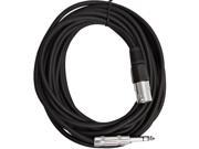 Seismic Audio SATRXL M25Black 25 Foot Black XLR Male to 1 4 Inch TRS Patch Cable Snake Cords Balanced