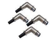 Seismic Audio SAPT304 4Pack 4 Pack of Right Angle 3 Pin XLR Female Connectors Right Angle XLR Microphone Connectors
