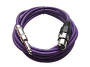 Seismic Audio Purple 10 foot XLR Female to TRS Male Patch Cable Snake Microphone Cord