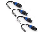 Seismic Audio 4 Pack 1 4 TS Female to Speakon Adapter Patch Speaker Cable