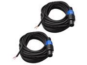 Seismic Audio SPRW35 2 Speaker Cables Raw Wire to Speakon Connector 35ft
