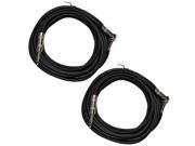 Seismic Audio SAGC20R Black 2Pack Pair of Black 20 Foot Right Angle to Straight Guitar Cables 20 Black Guitar or Instrument Cables