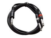 Seismic Audio Insert Cable TRS 1 4 to 2 TS 1 4 6 Foot Patch Adapter