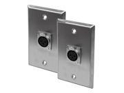 Seismic Audio SA PLATE12 2Pack Pair of Stainless Steel Wall Plates One XLR Female Connector Single Gang
